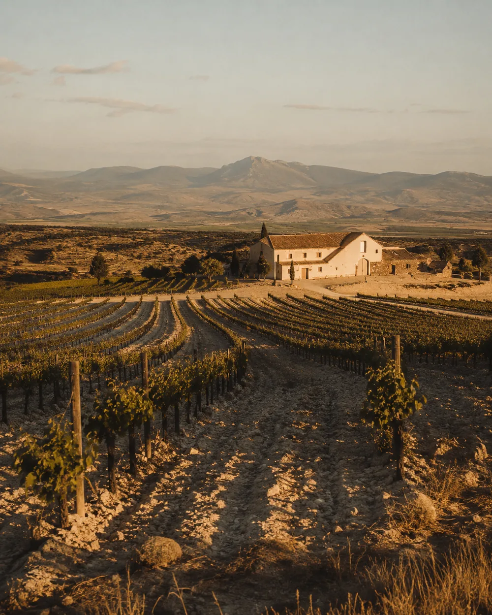 Viñedos de Bodega Los Aljibes en Chinchilla de Montearagón, La Mancha, España